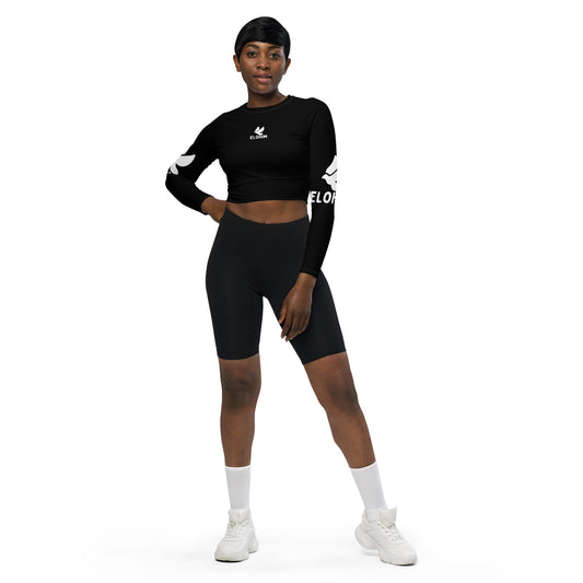 Crop top de manga larga de poliéster reciclado