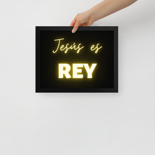 Póster con marco - Jesús es Rey