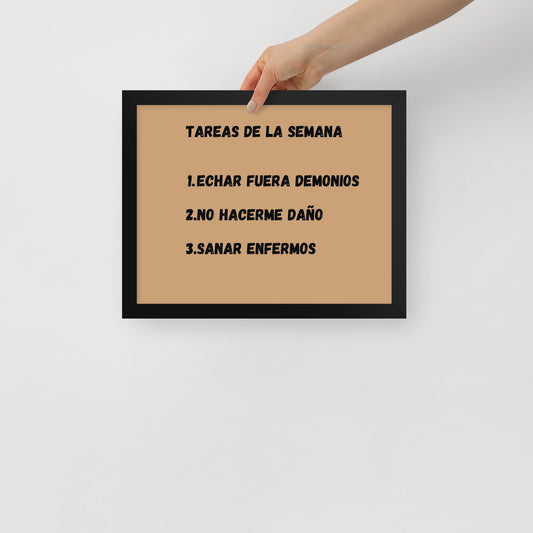 Póster con marco - Tareas de la semana