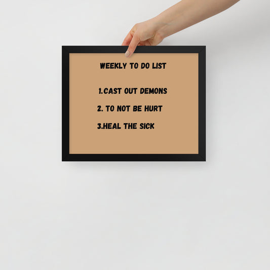 Framed poster - Weekly to do list