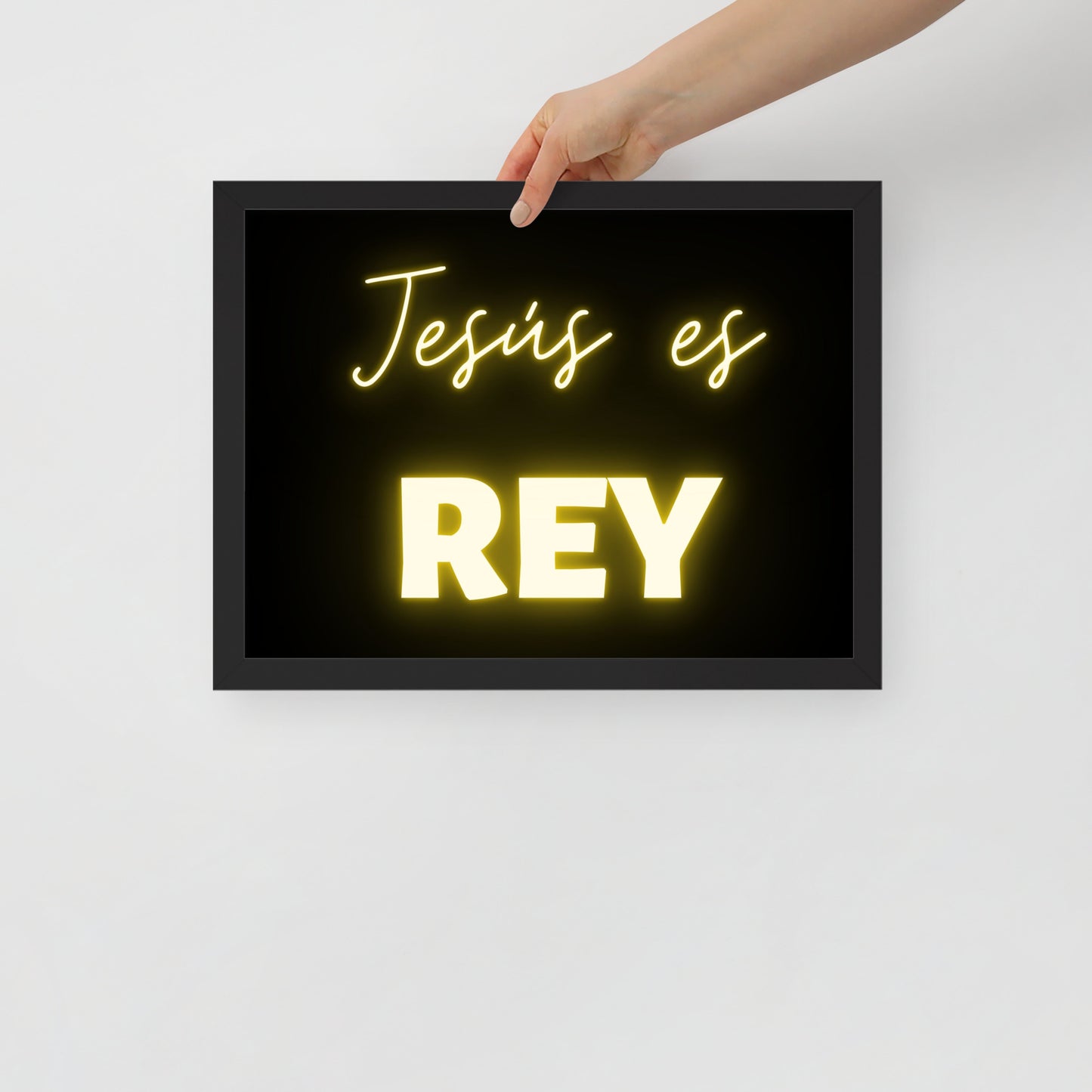 Póster con marco - Jesús es Rey