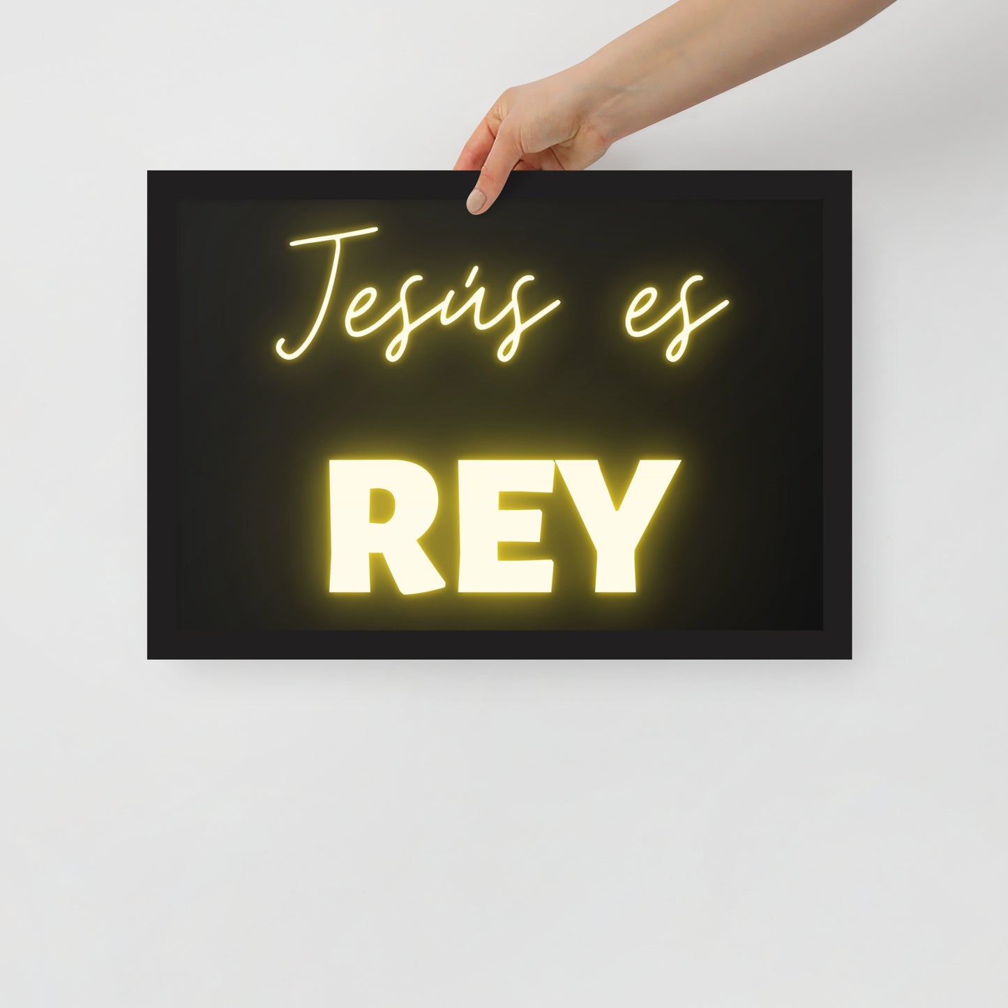 Póster con marco - Jesús es Rey