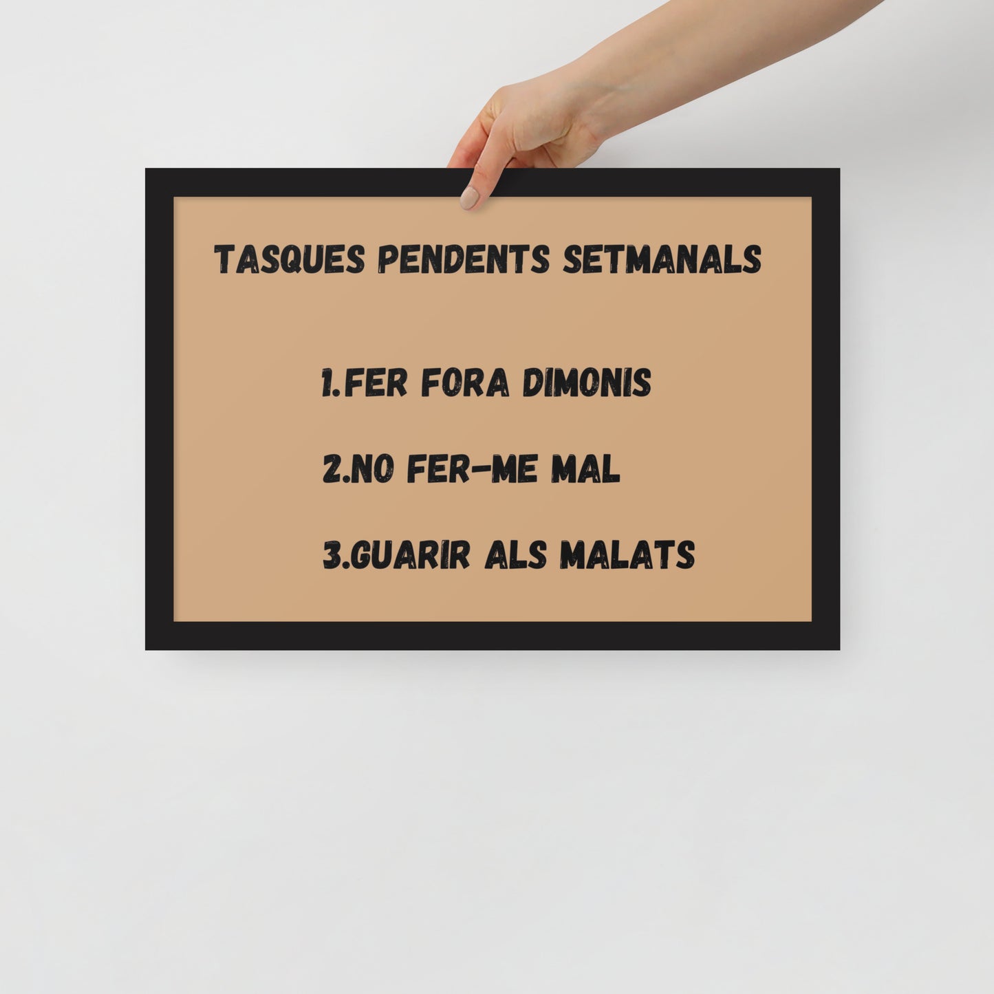 Cartell enmarcat - Tasques pendents setmanals