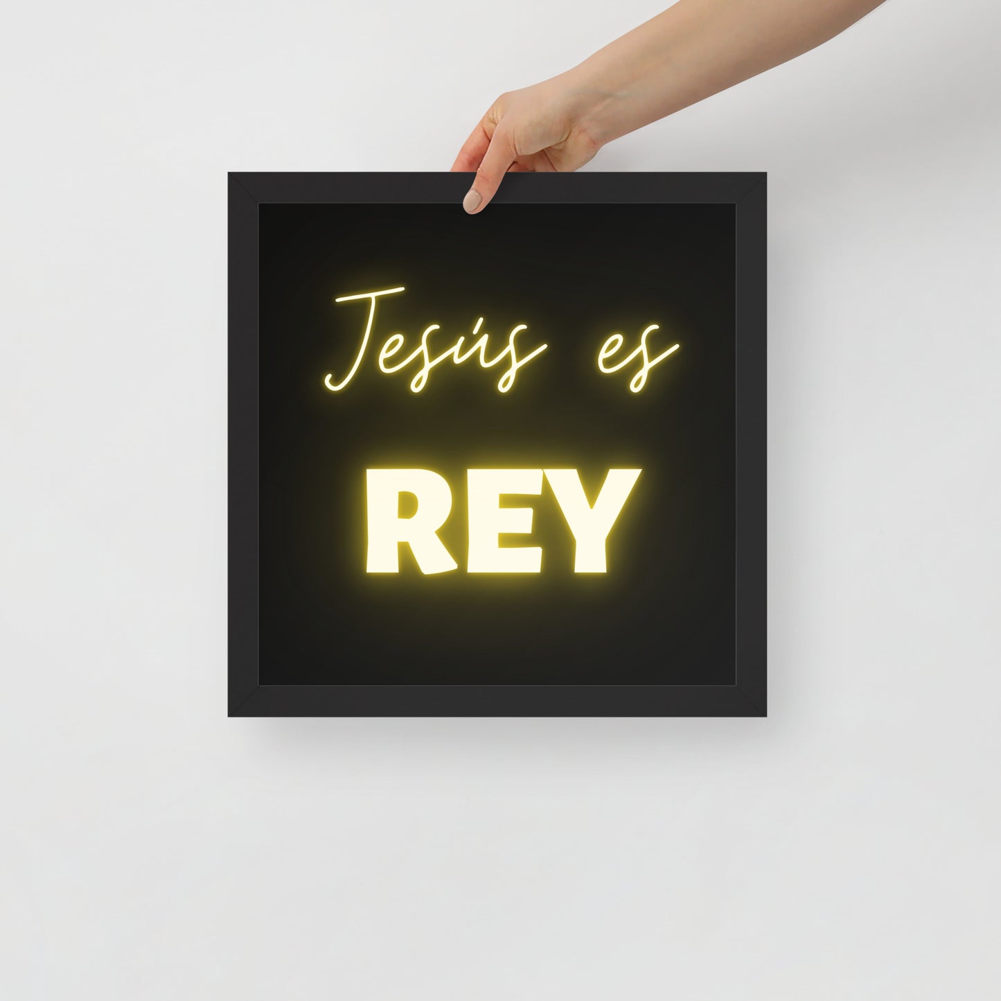Póster con marco - Jesús es Rey
