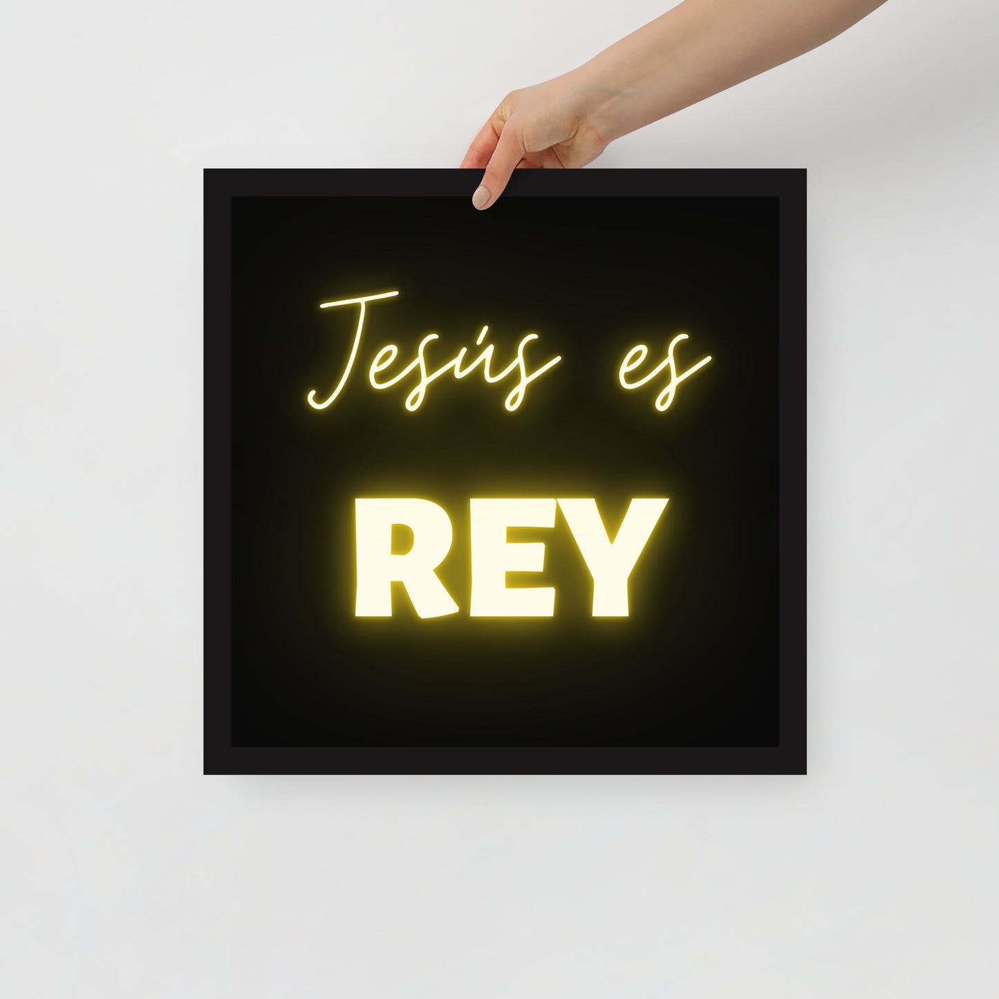 Póster con marco - Jesús es Rey