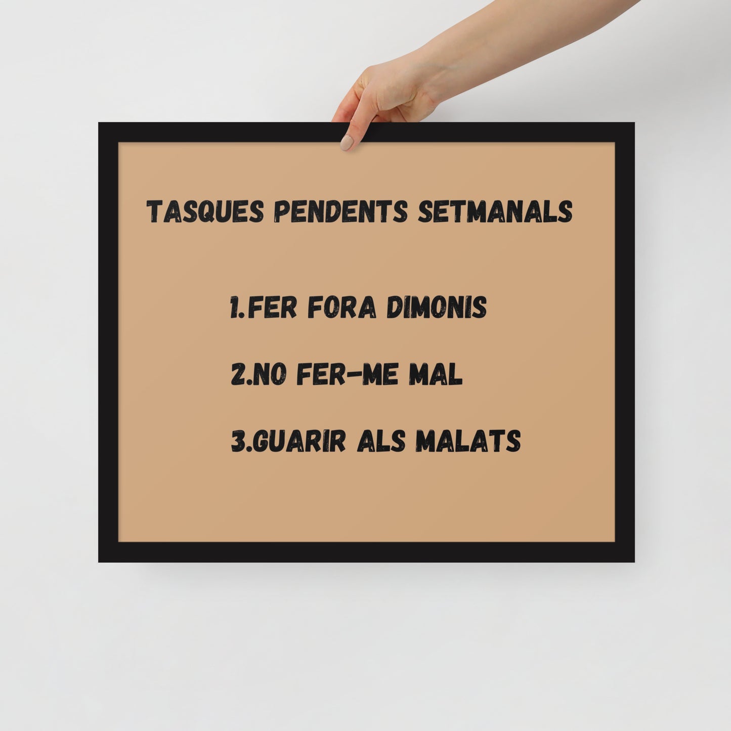 Cartell enmarcat - Tasques pendents setmanals
