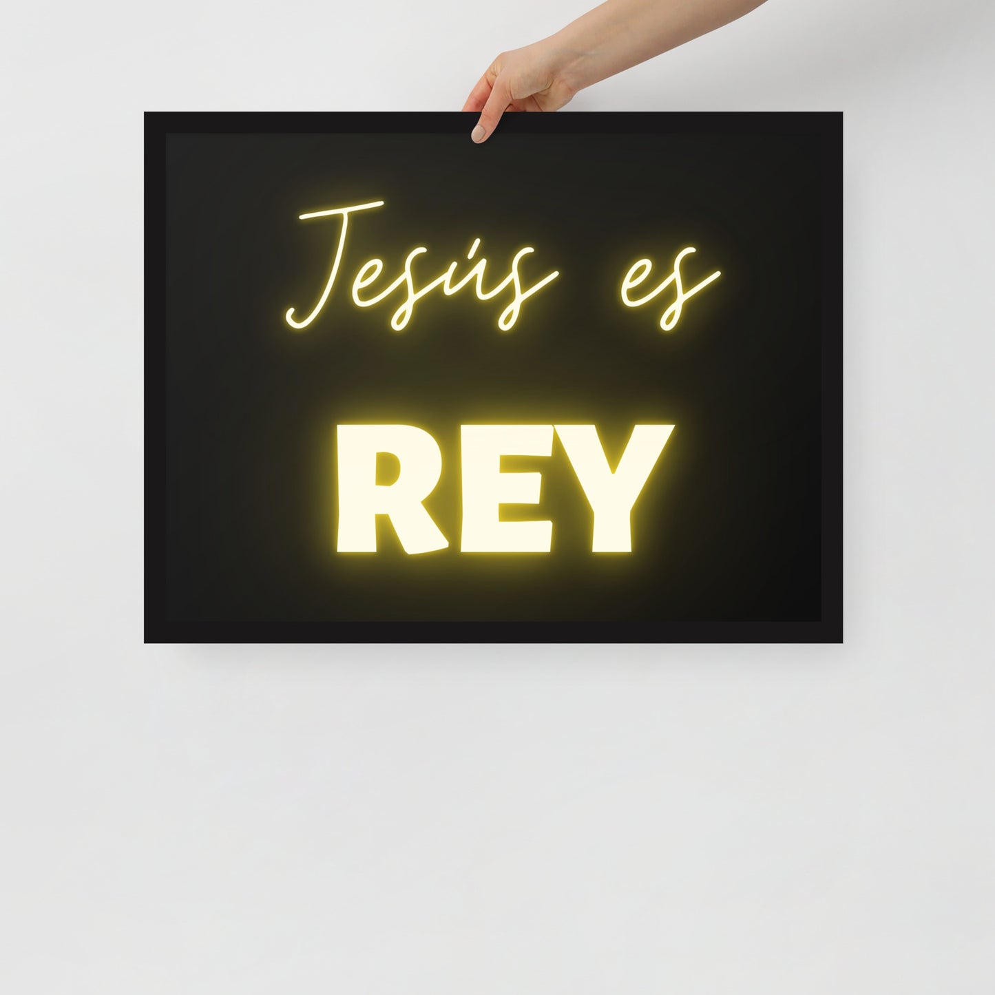 Póster con marco - Jesús es Rey