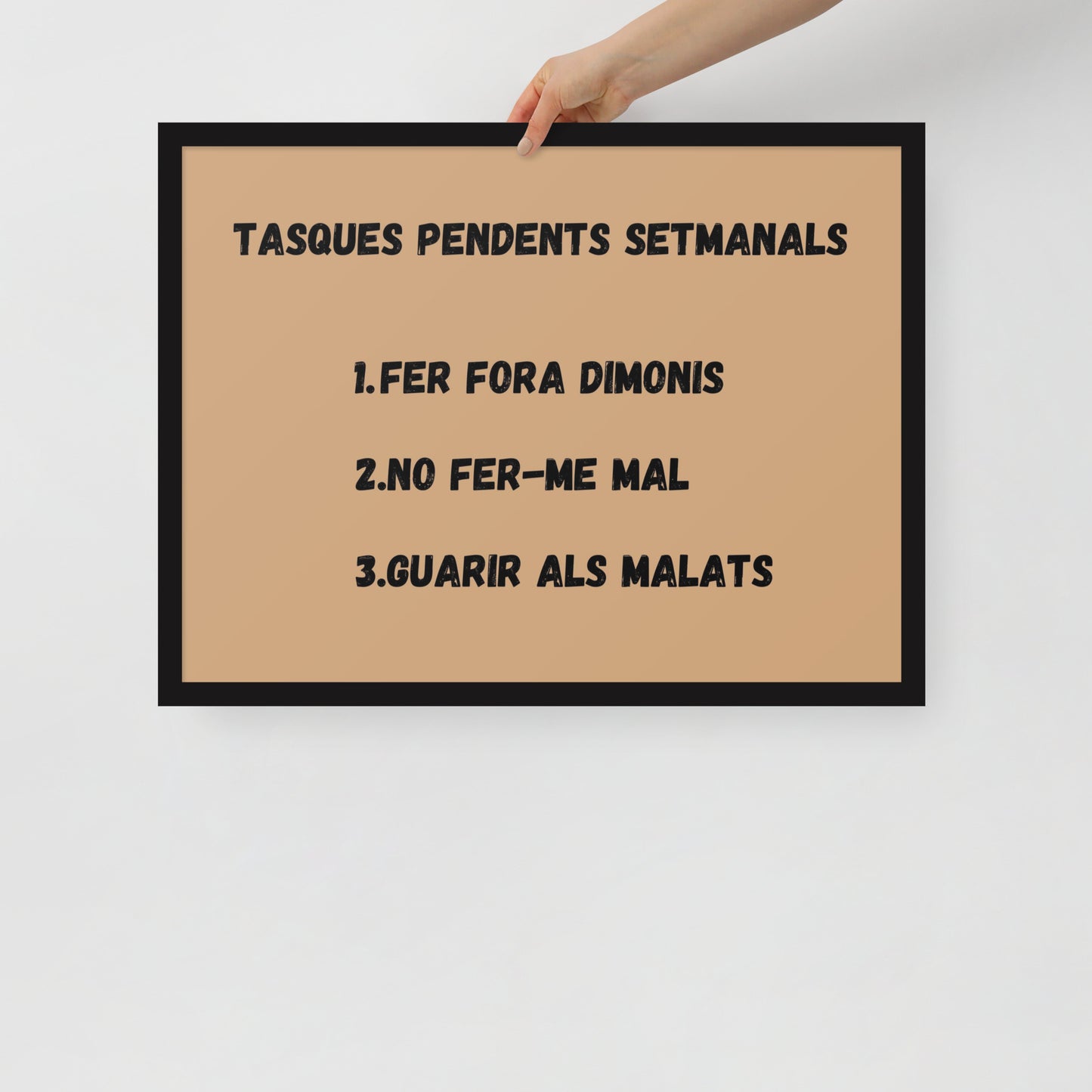 Cartell enmarcat - Tasques pendents setmanals