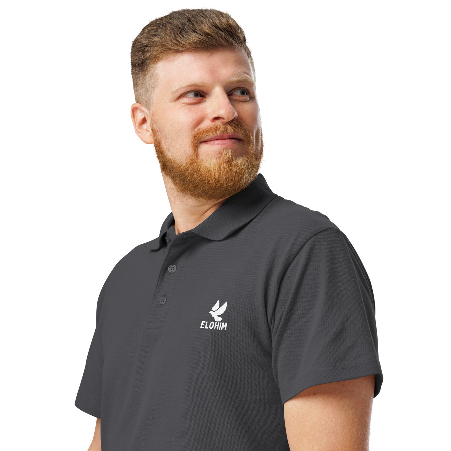 Polo cristiano premium gris Elohim algodón 100% peinado