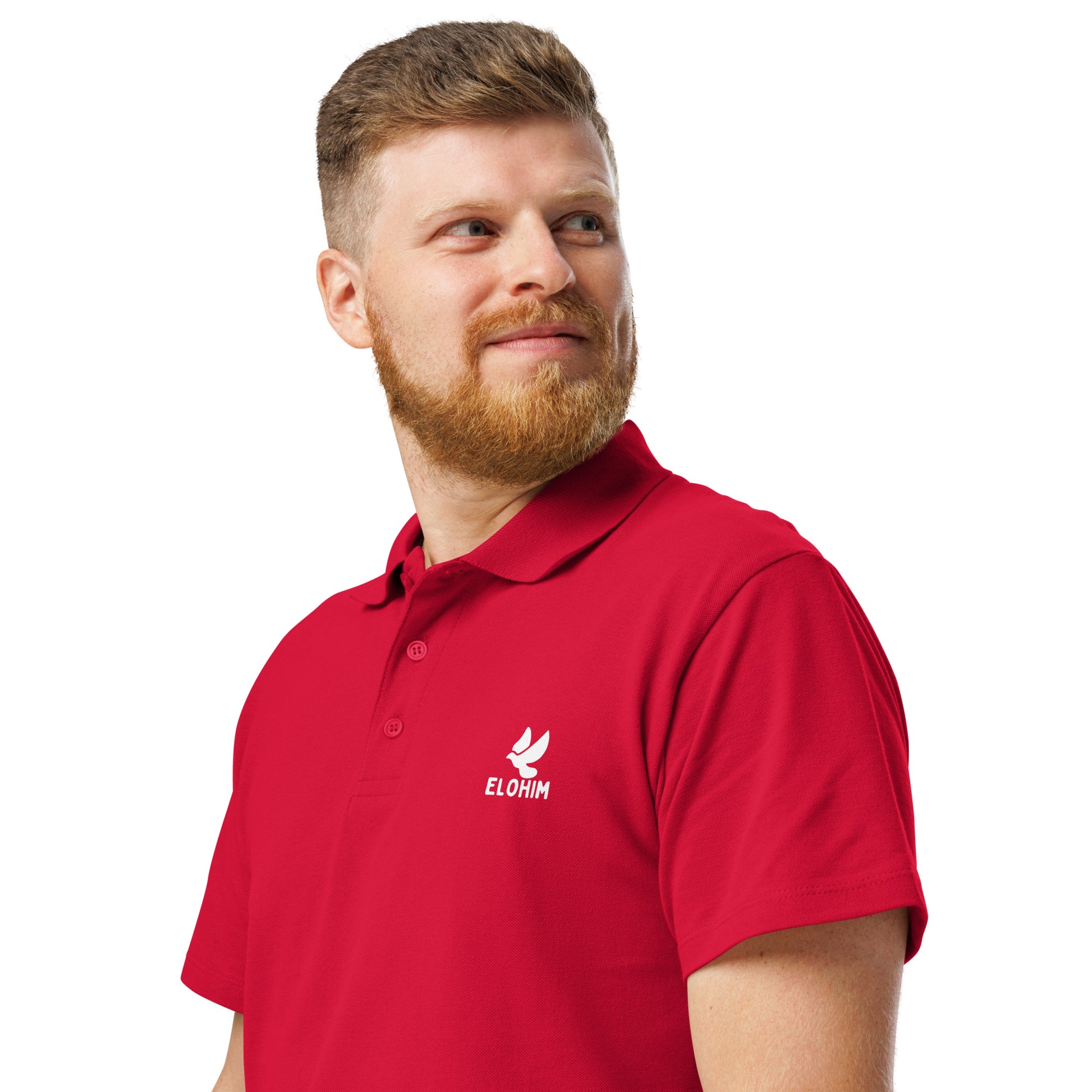 Polo cristiano premium rojo Elohim algodón 100% peinado