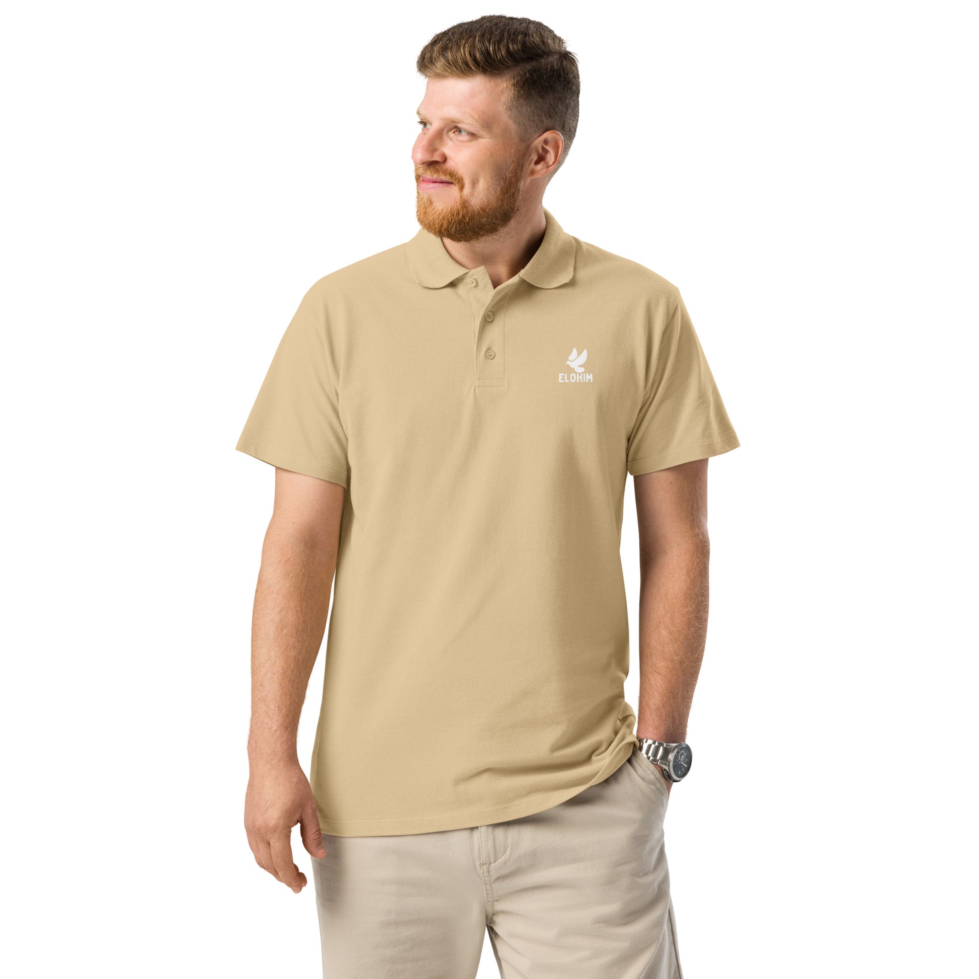 Polo cristiano premium amarillo claro  Elohim algodón 100% peinado