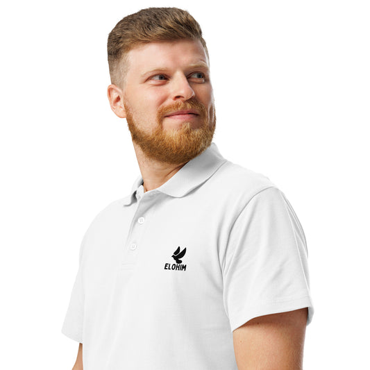Polo negro Elohim 100% algodón piqué - Moda Cristiana