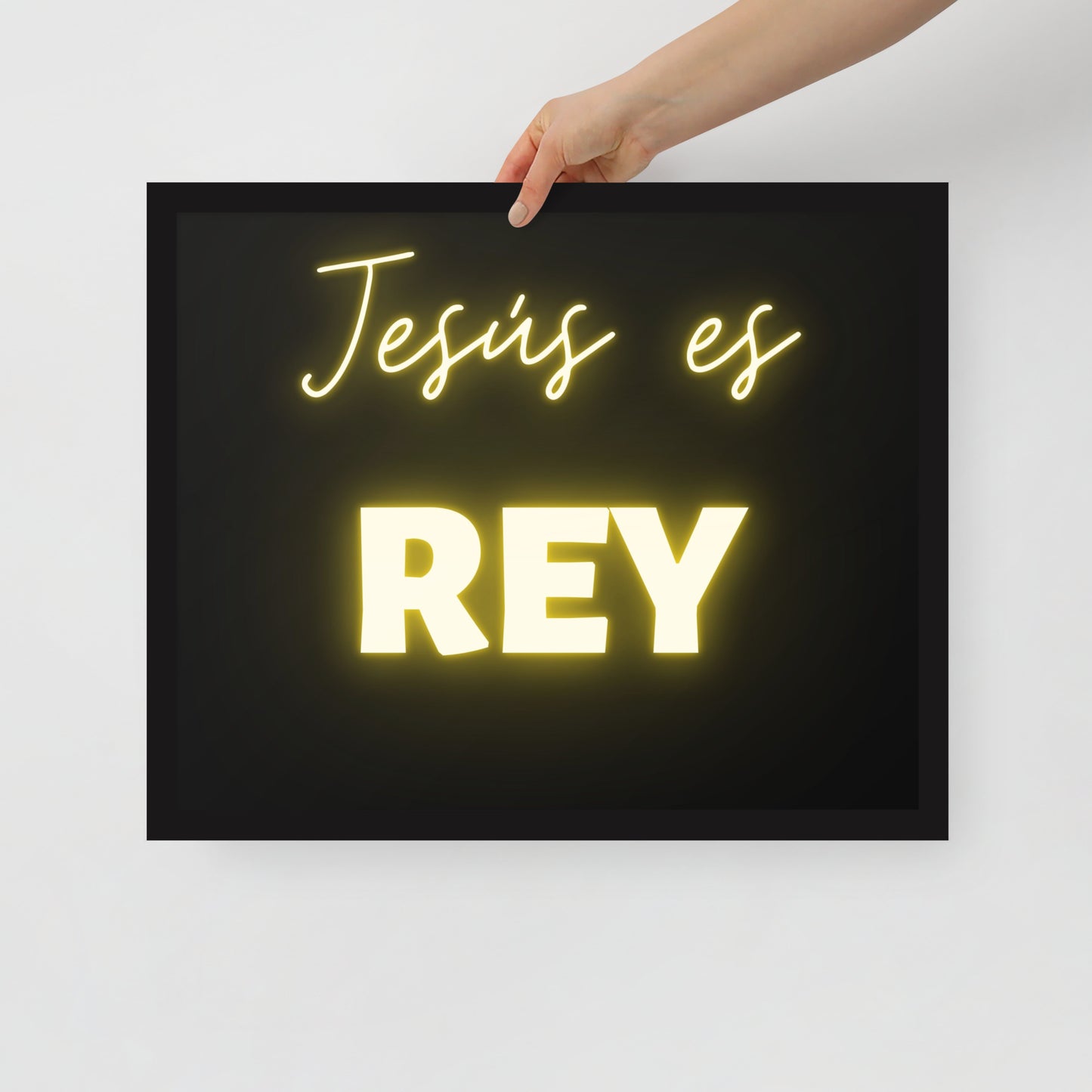 Póster con marco - Jesús es Rey